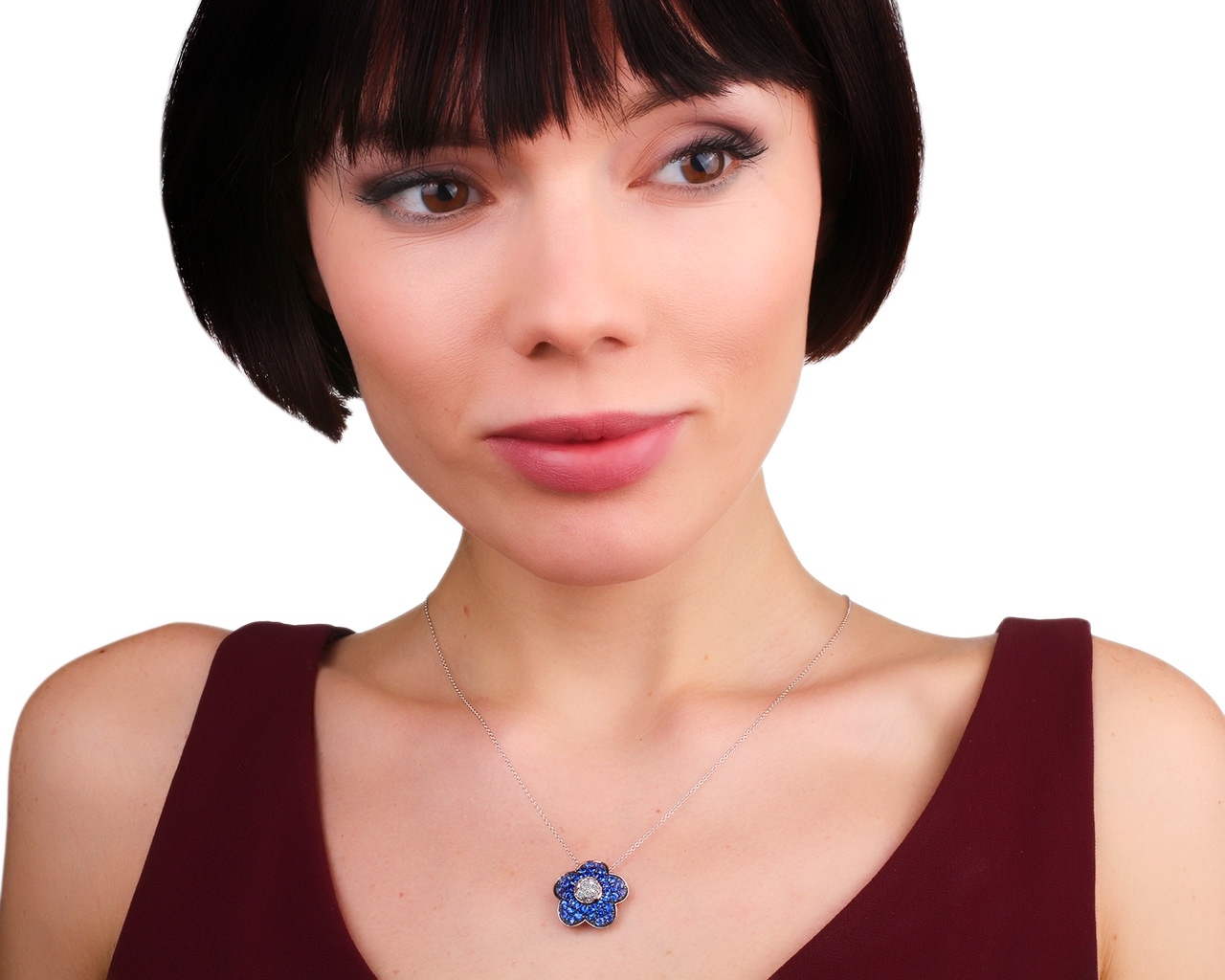 Золотой кулон с бриллиантами и сапфирами 1.60ct Pasquale Bruni