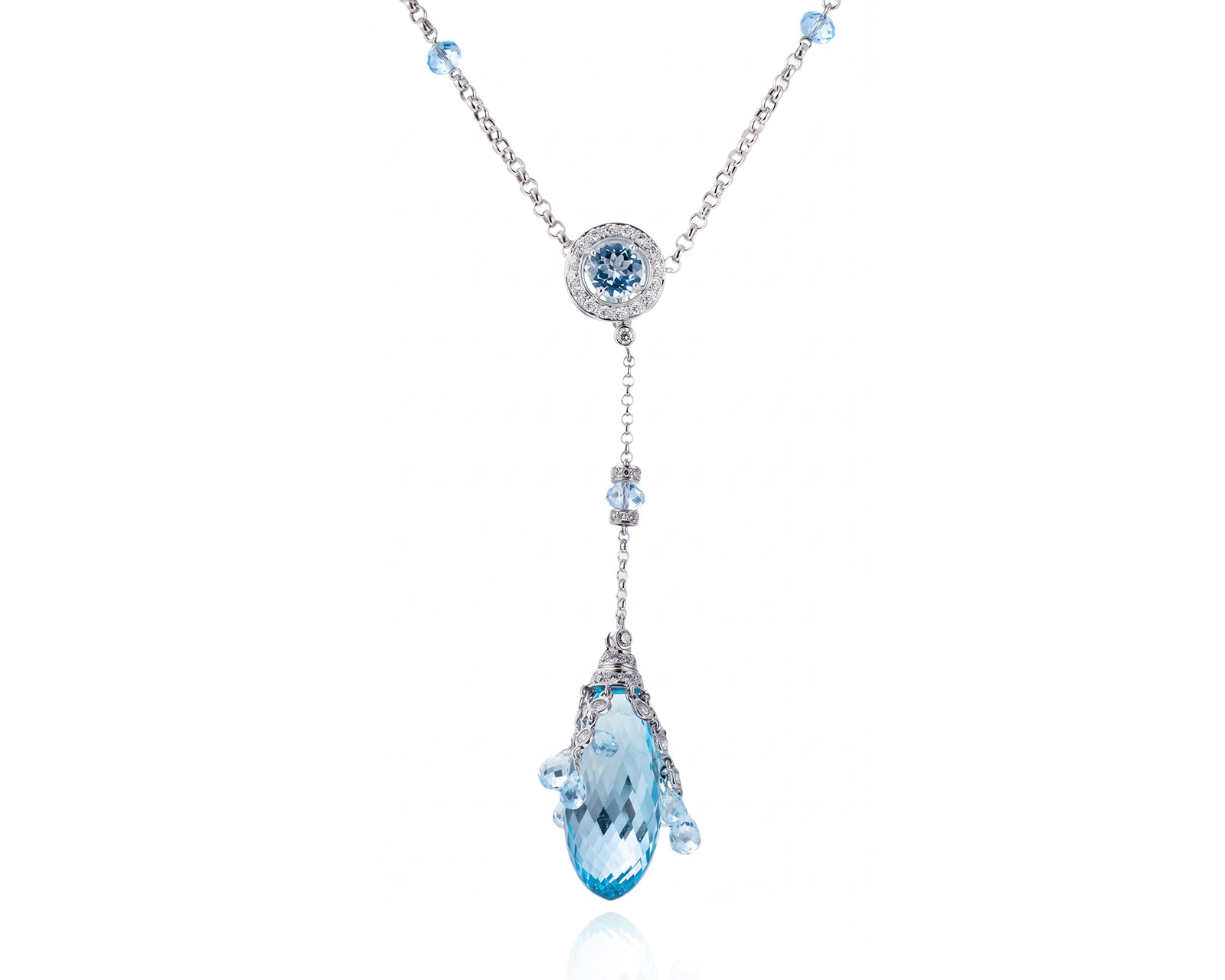 Золотой кулон с топазами 46.63ct и бриллиантами 0.89ct