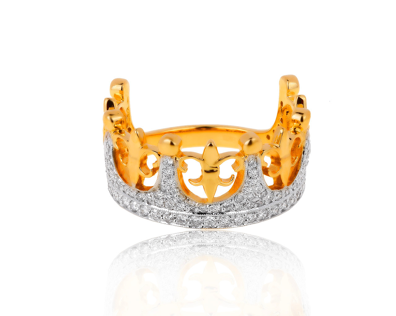 Шикарное золотое кольцо с бриллиантами 0.76ct