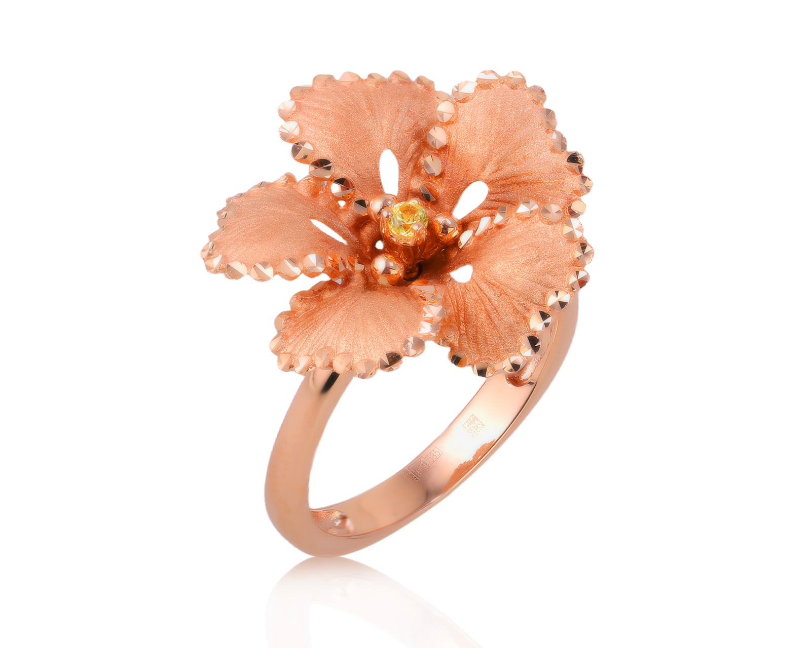 Оригинальное золотое кольцо с сапфиром 0.03ct Roberto Bravo Soul Dance 160825/3