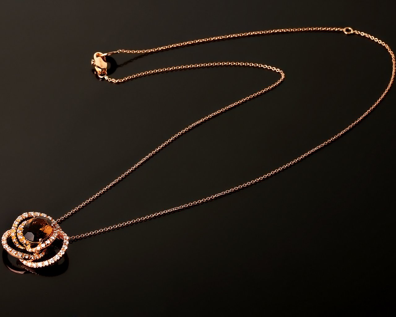 Золотой кулон с дымчатым кварцем Damiani