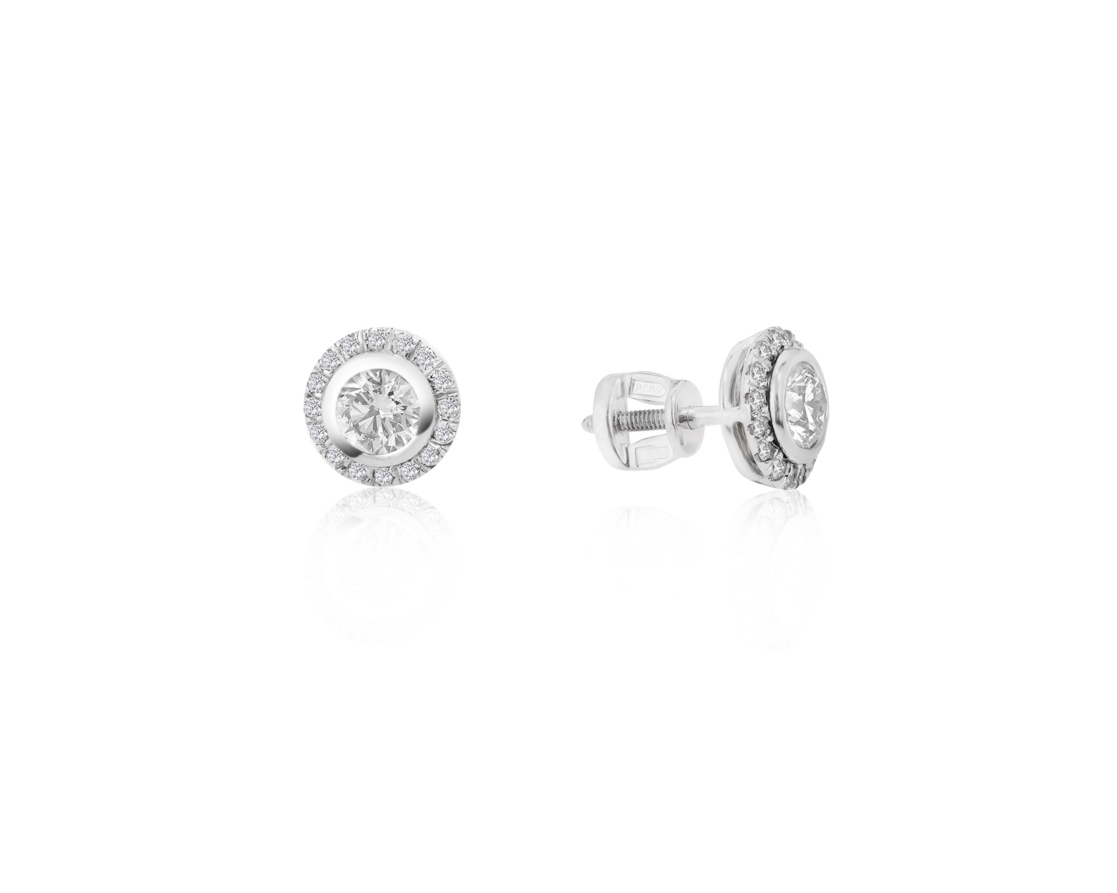 Солидные золотые серьги с бриллиантами 0.91ct 010622/2