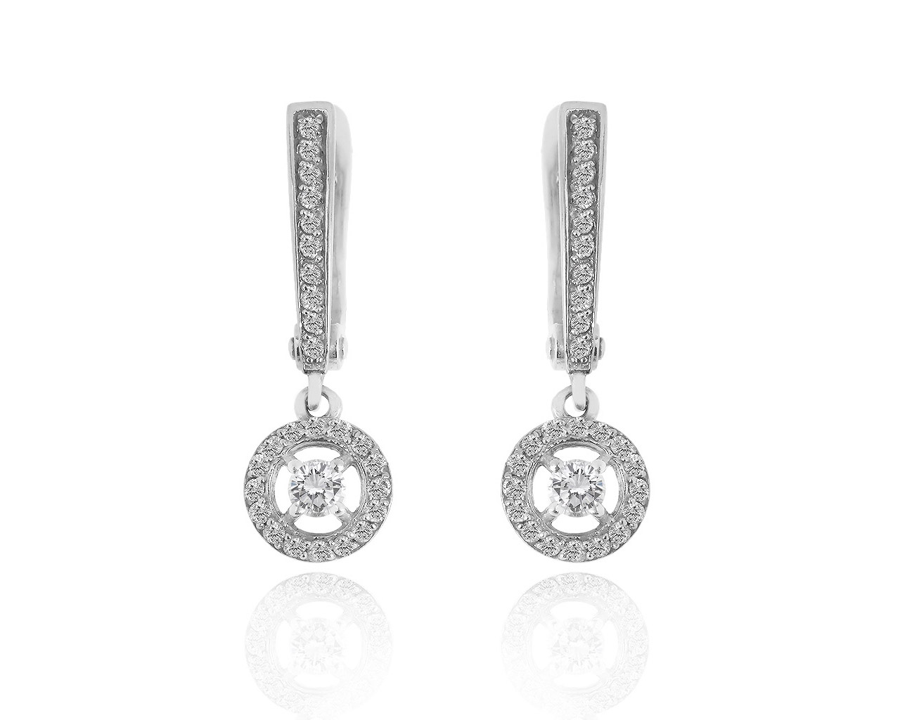 Золотые серьги с бриллиантами 0.46ct ЭПЛ Якутские бриллианты 311218/2