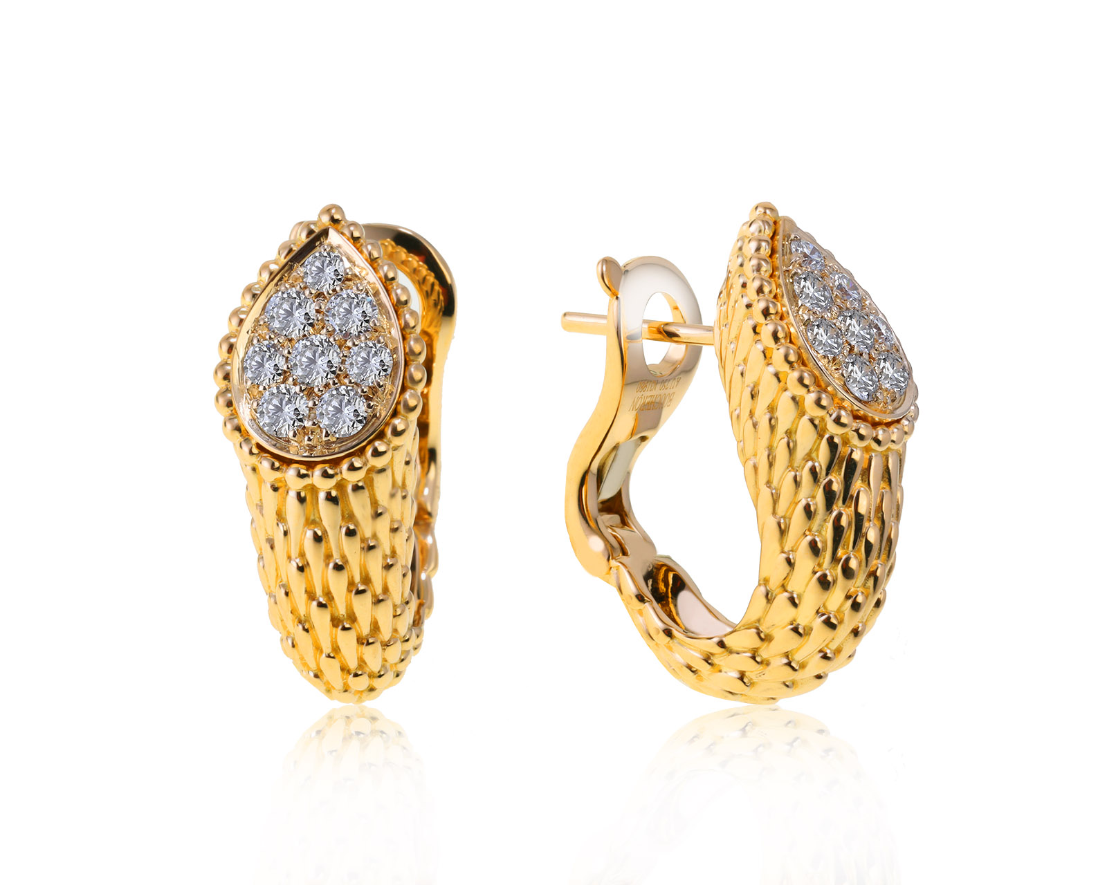 Оригинальные золотые серьги с бриллиантами 0.67ct Boucheron Serpent Bohème 120821/2