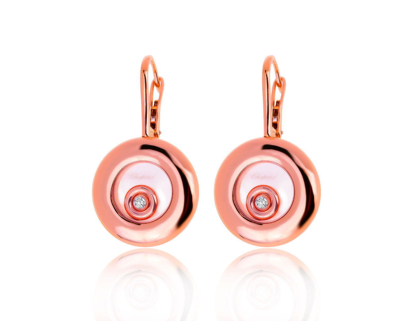 Оригинальные золотые серьги с бриллиантами 0.10ct Chopard 221219/8