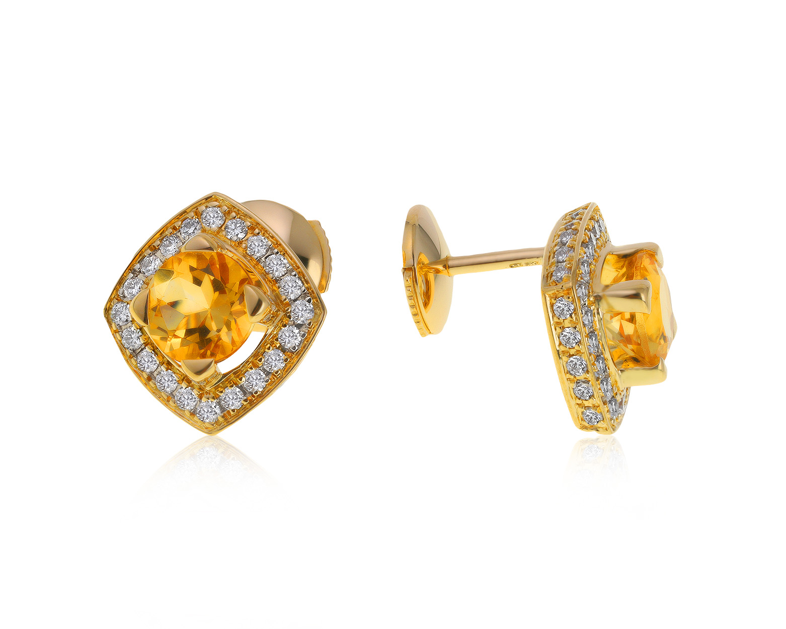 Оригинальные золотые серьги с цитринами 1.80ct Mauboussin 090721/12