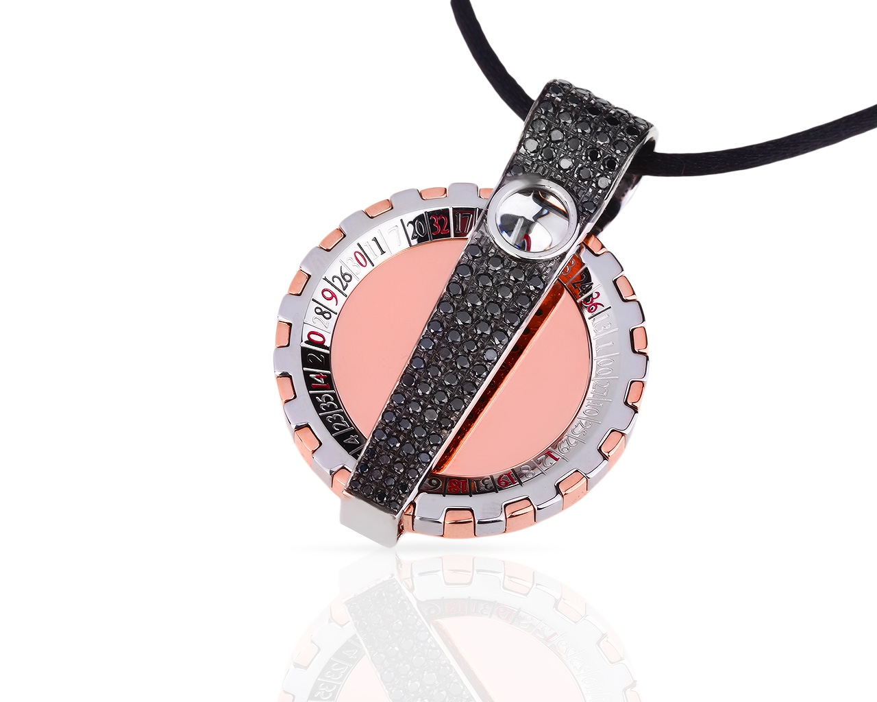 Золотой кулон с бриллиантами 1.45ct Baraka Casino Roulette 030418/4