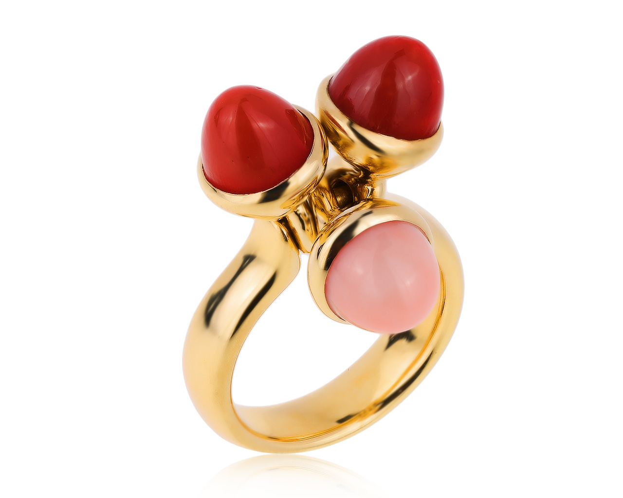 Оригинальное золотое кольцо с кораллами 9.60ct Tamara Comolli 030720/9