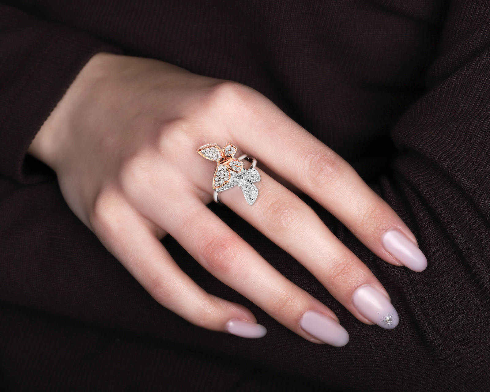 Золотое кольцо с бриллиантами 0.58ct