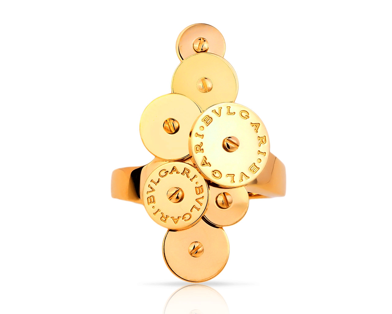 Прекрасное золотое кольцо Bvlgari Cicladi