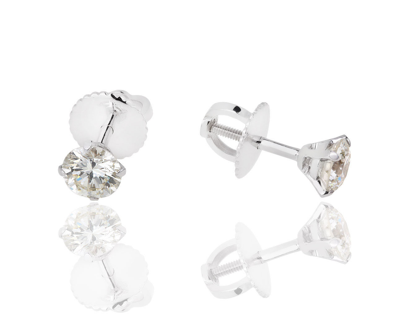 Стильные золотые серьги с бриллиантами 1.02ct 011018/1