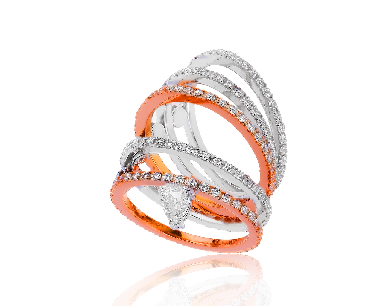 Оригинальное золотое кольцо с бриллиантами 3.38ct Paolo Piovan 180120/4