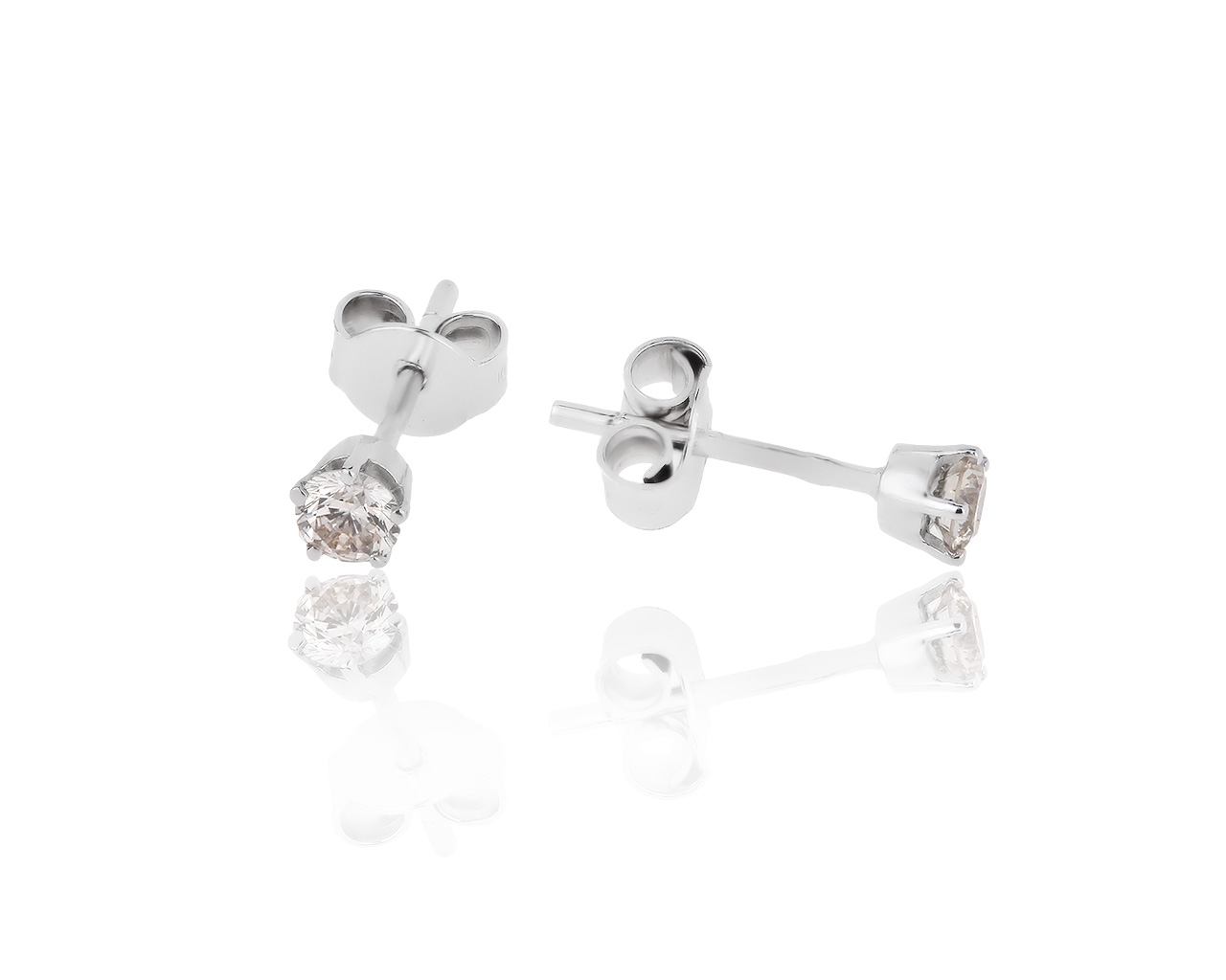 Изящные золотые серьги с бриллиантами 0.27ct