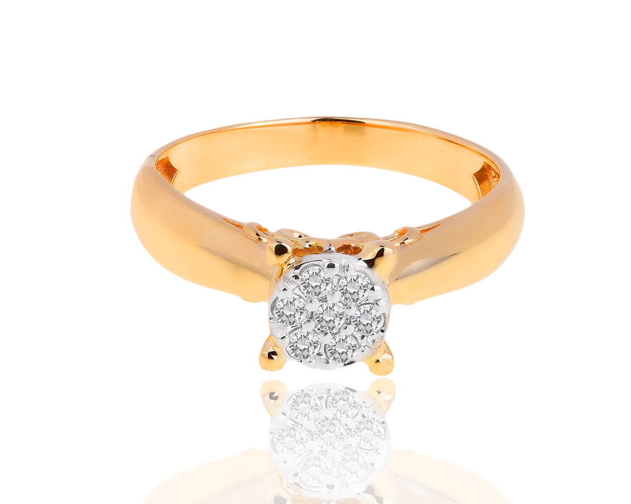 Золотое кольцо с бриллиантами 0.14ct 130418/9
