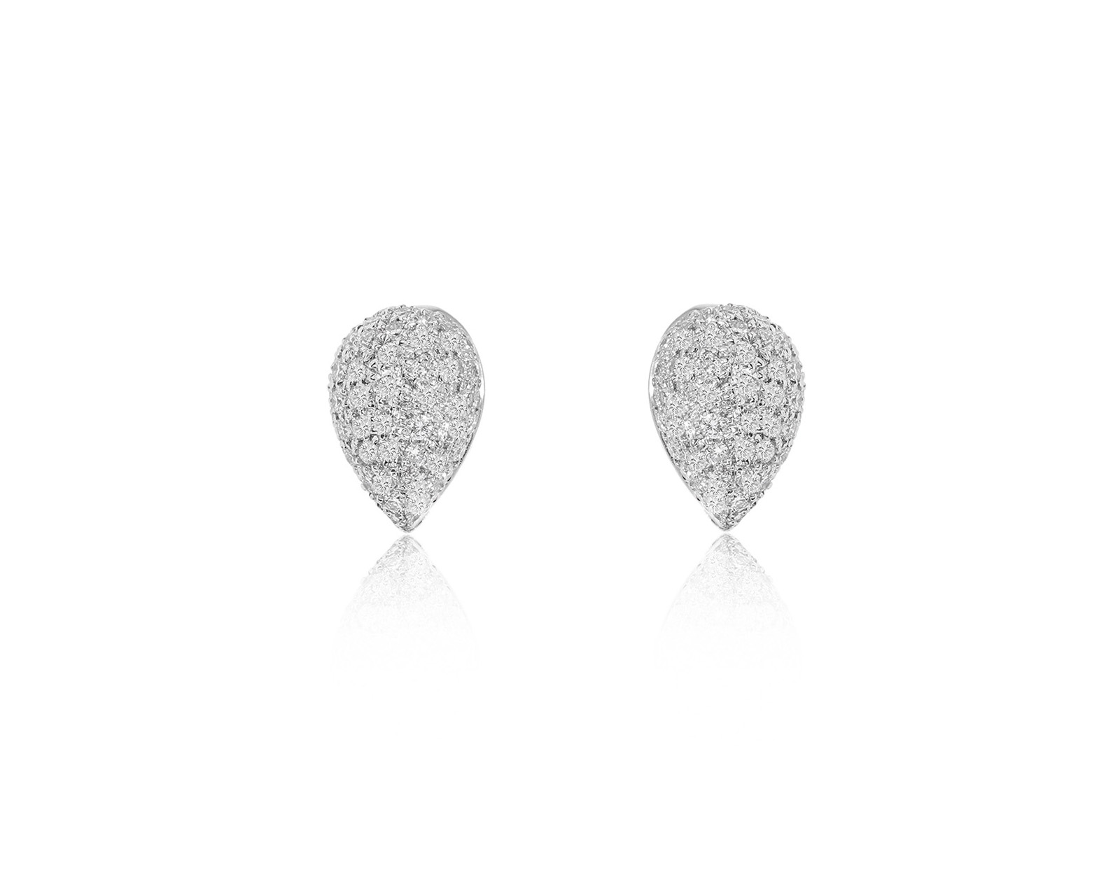 Золотые серьги с жемчугом и бриллиантами 1.60ct