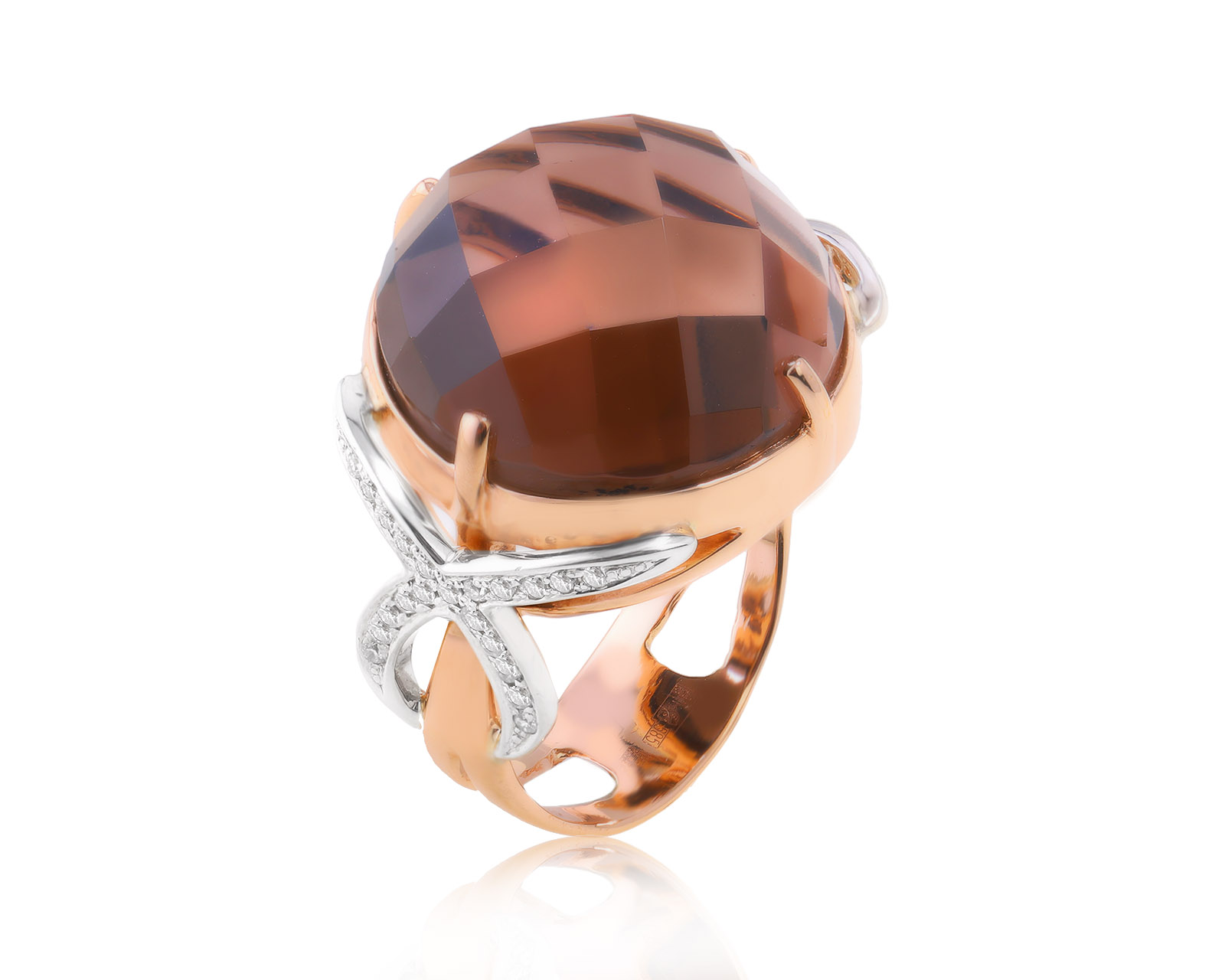 Золотое кольцо с дымчатым кварцем 16.50ct 190224/21 Золотое кольцо с дымчатым кварцем 16.50ct 190224/21