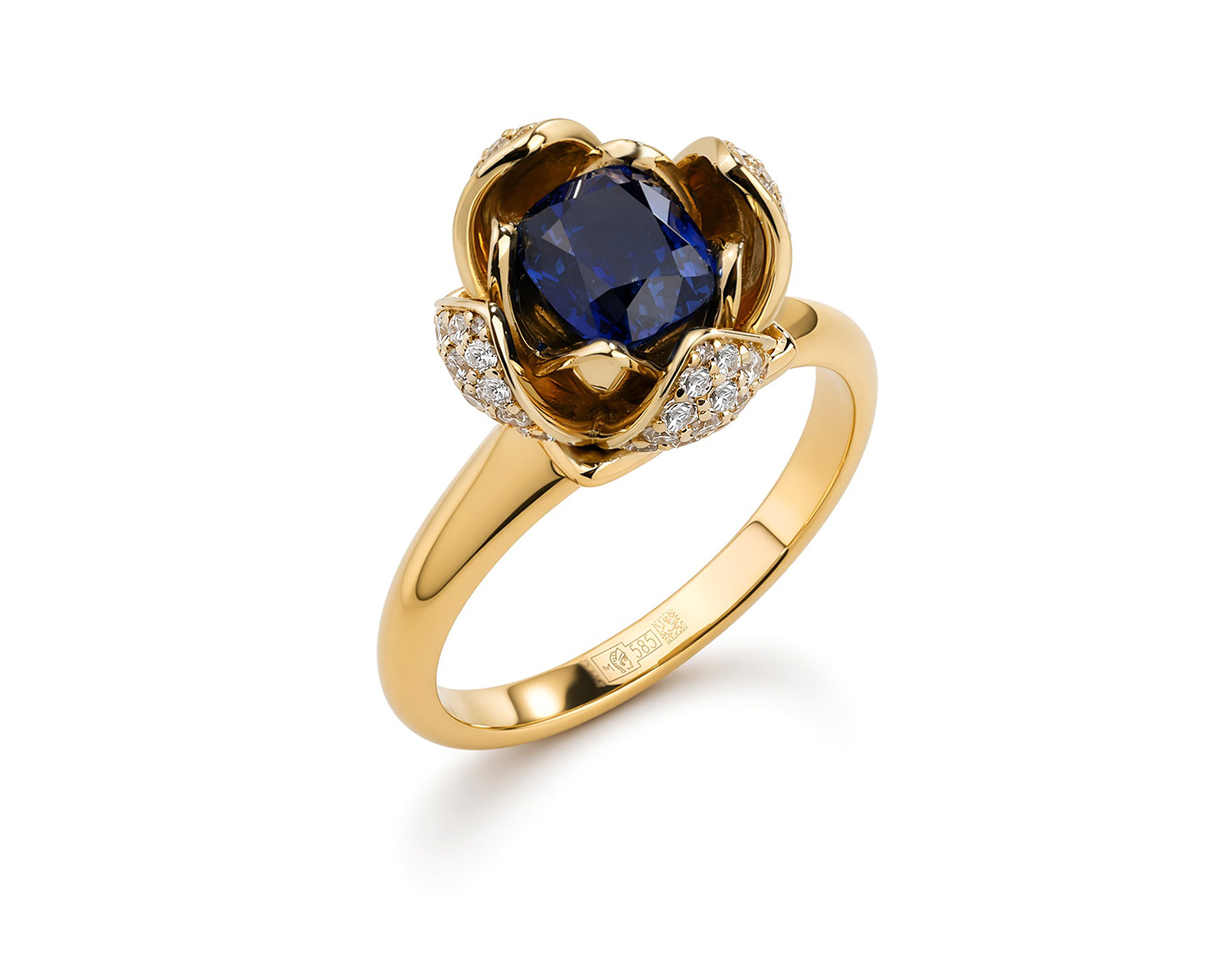 Оригинальное золотое кольцо с сапфиром 1.40ct 18GEMS 271026/1