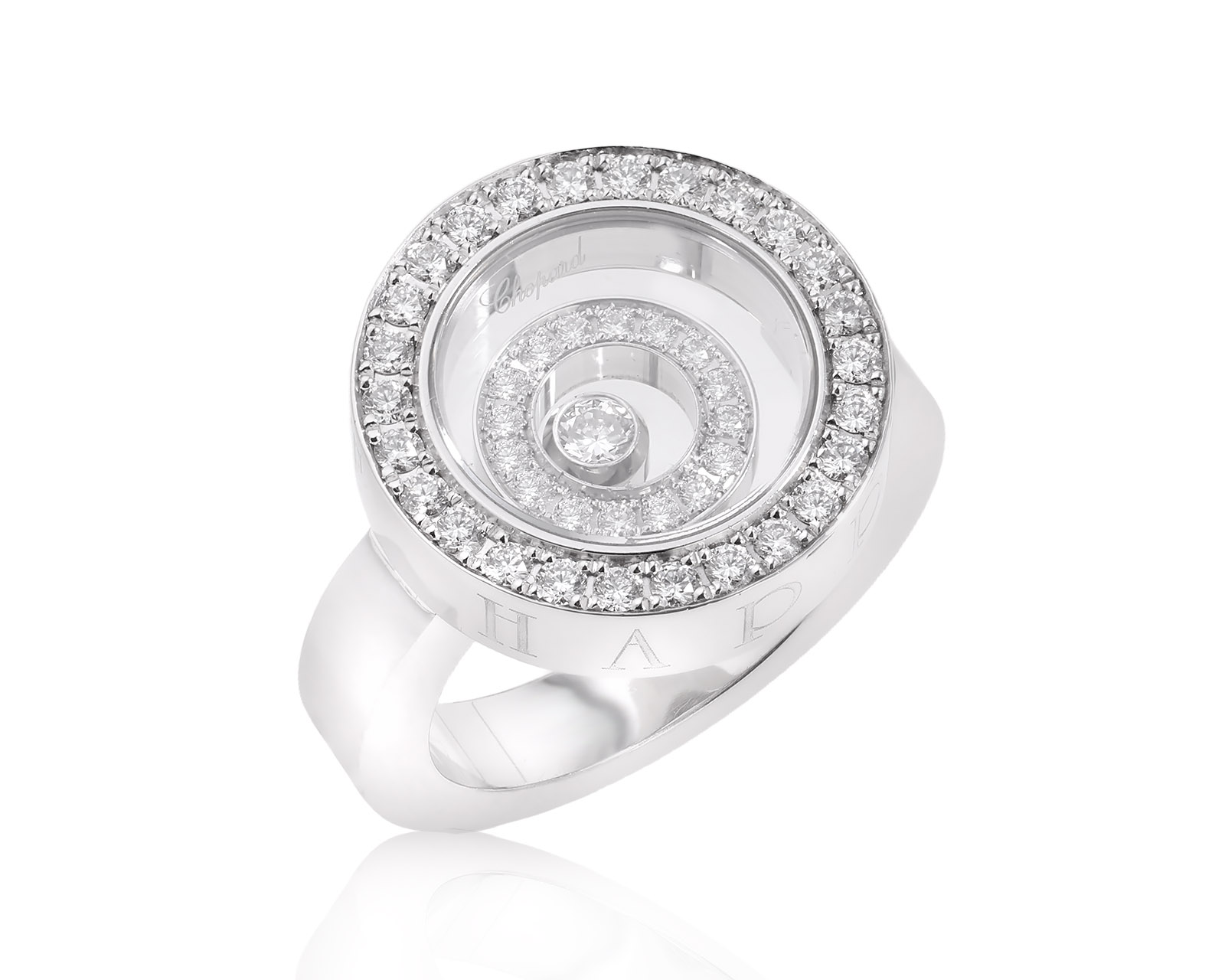 Оригинальное золотое кольцо с бриллиантами 0.68ct Chopard Happy Spirit 291225/7