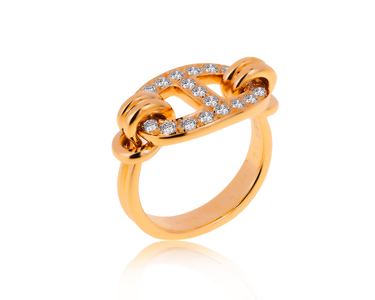 Оригинальное золотое кольцо с бриллиантами 0.52ct Hermes 170220/6