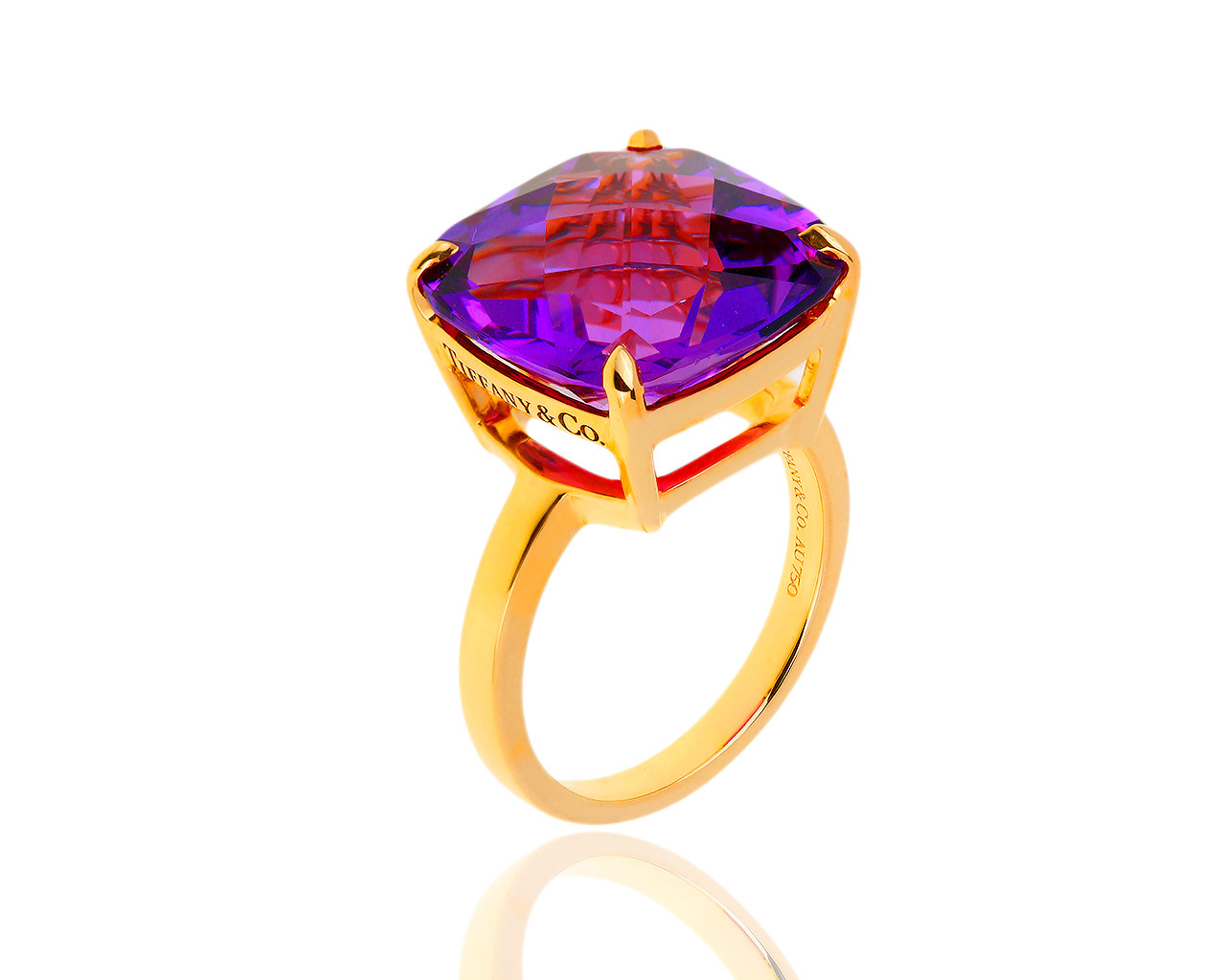 Чудесное золотое кольцо с аметистом Tiffany&Co Sparklers 160319/1