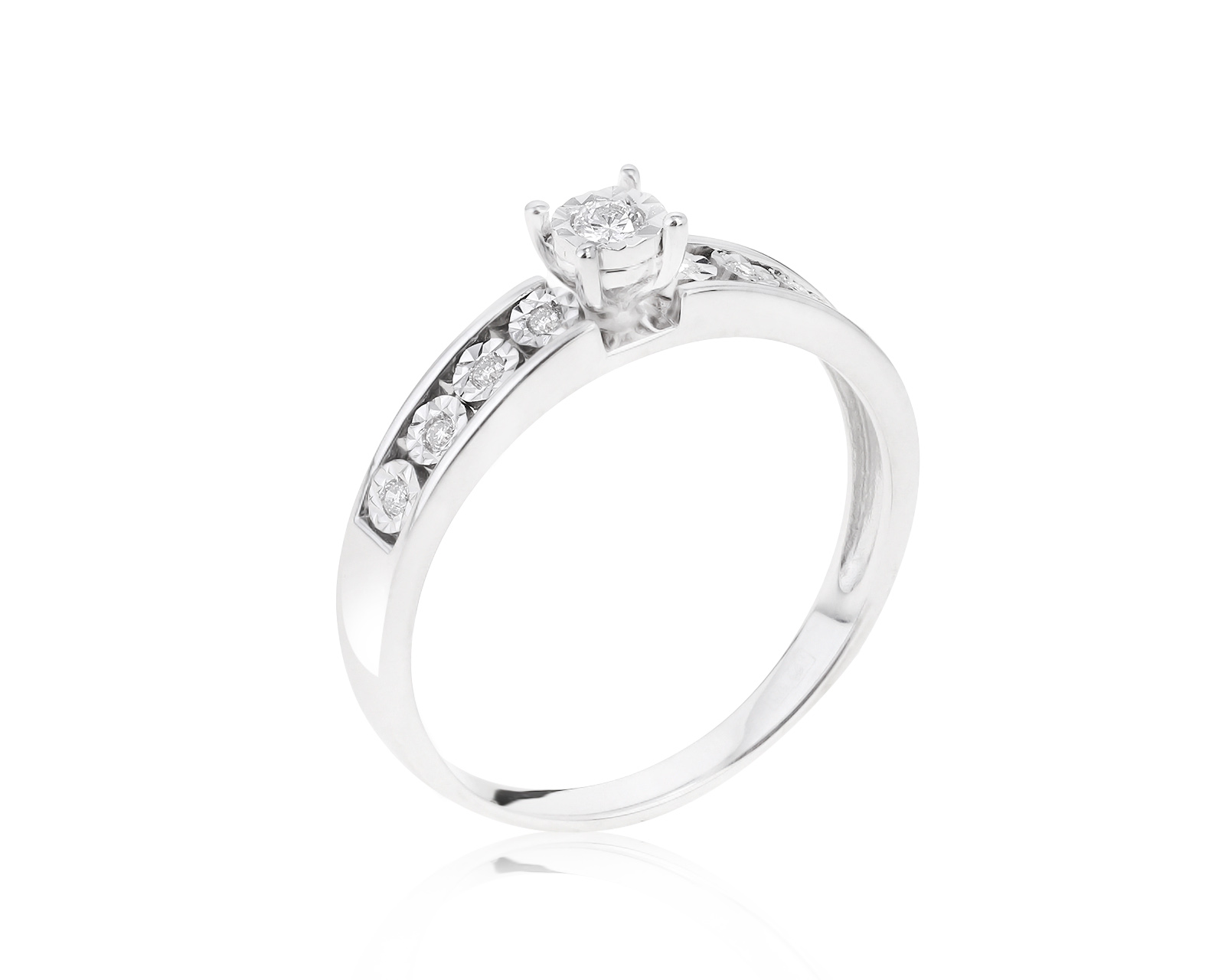 Модное золотое кольцо с бриллиантами 0.10ct 140717/1