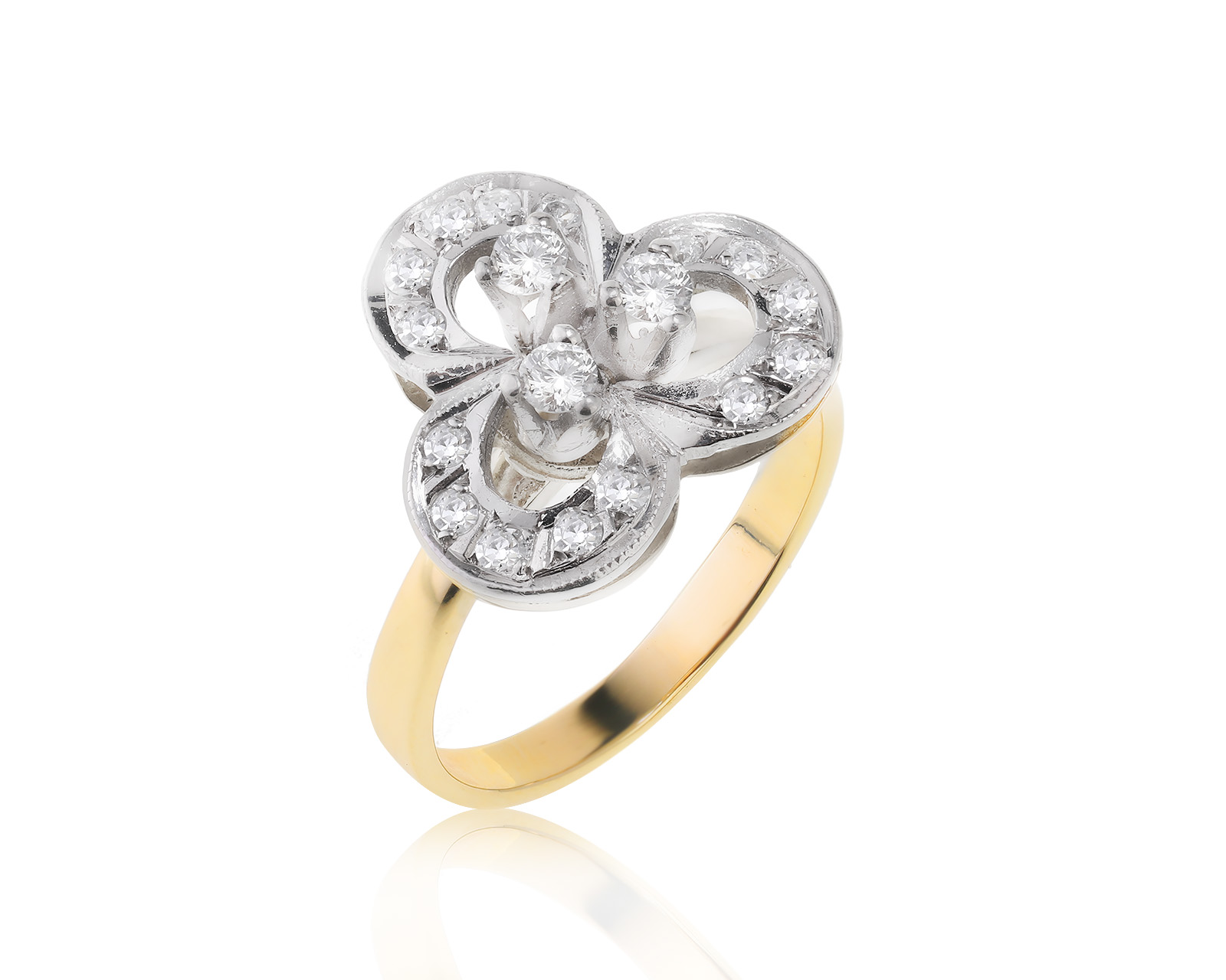 Красивое золотое кольцо с бриллиантами 0.51ct