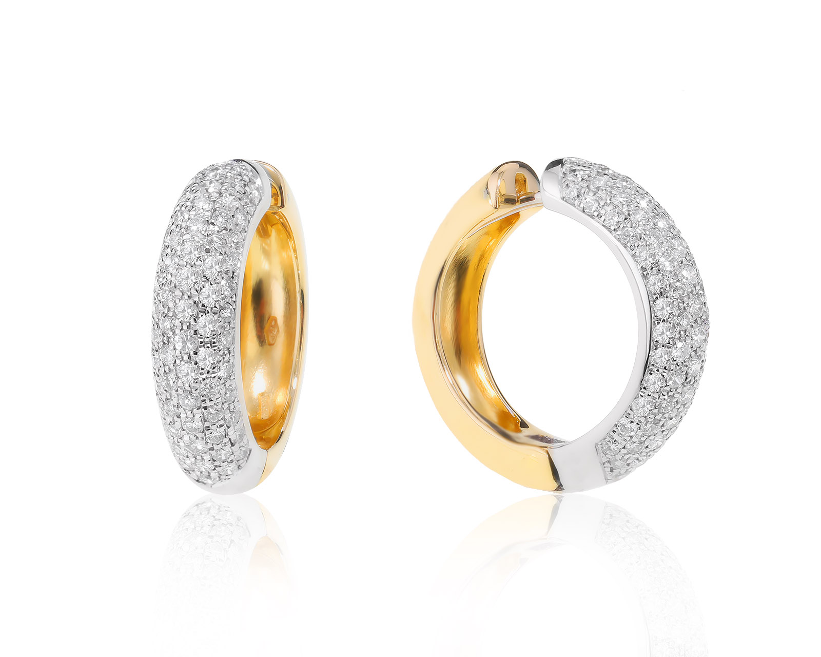 Итальянские золотые серьги с бриллиантами 1.38ct Effepi Gioielli 010922/3