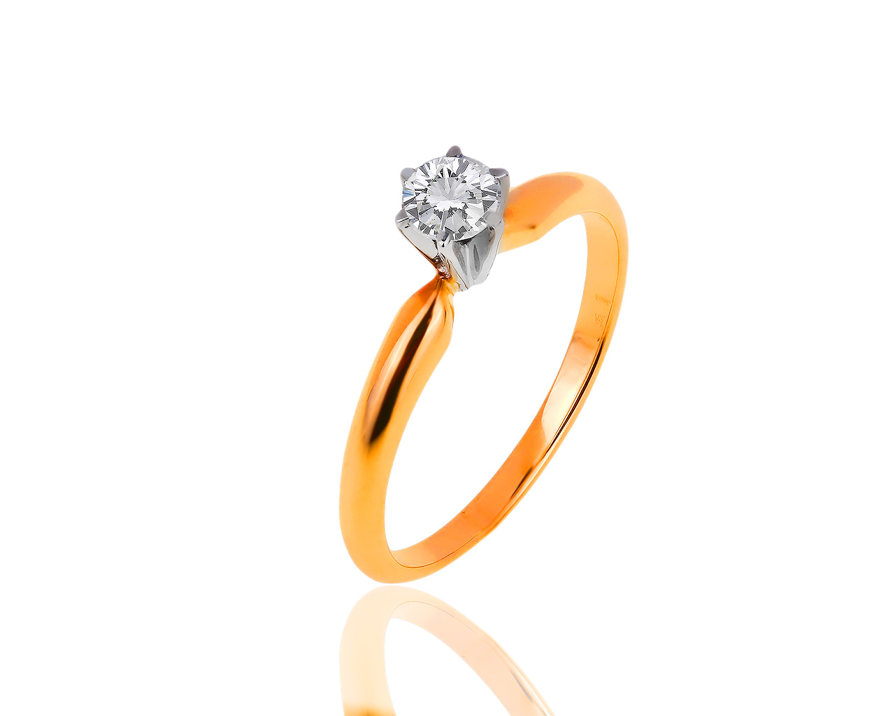 Золотое кольцо с бриллиантом 0.26ct 230418/2