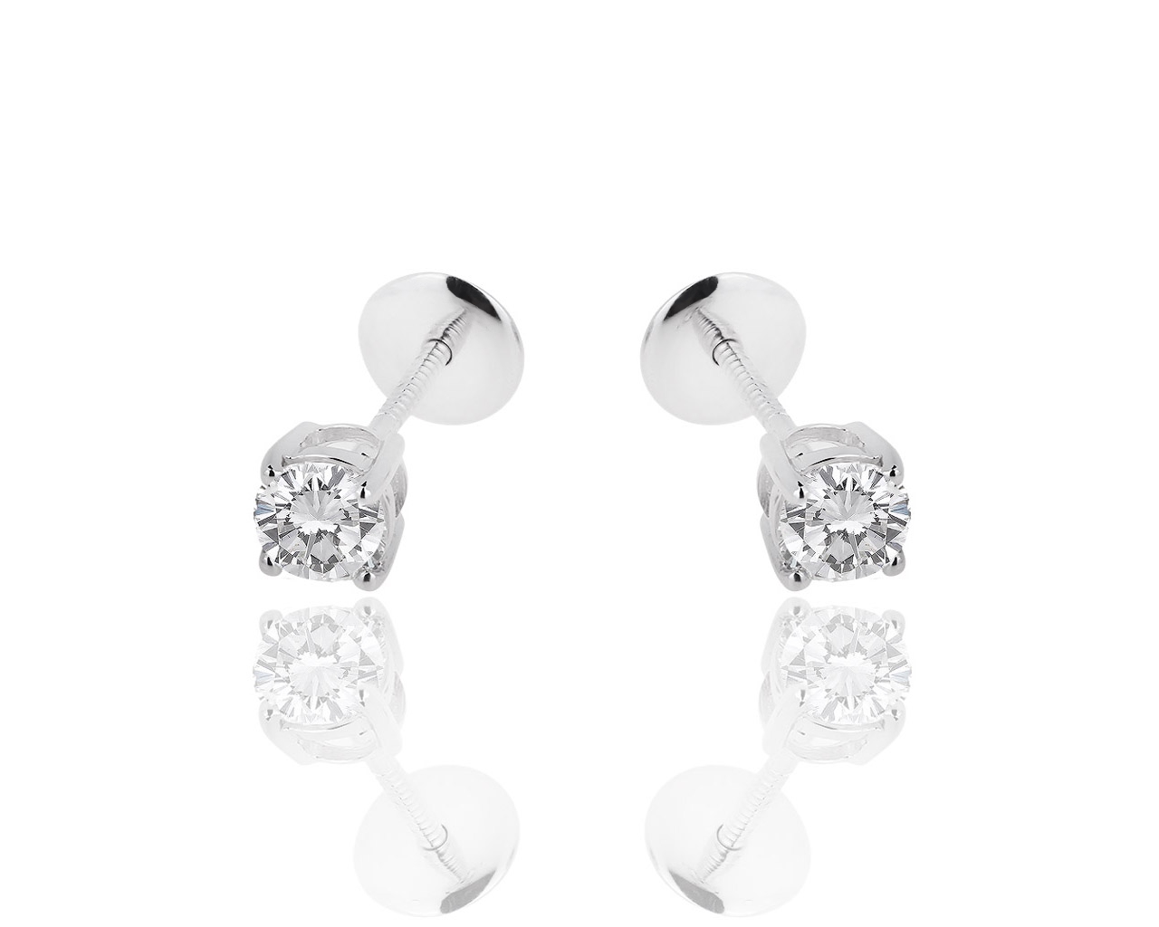 Золотые серьги пусеты с бриллиантами 0.82ct Сертификат МГУ 271018/6