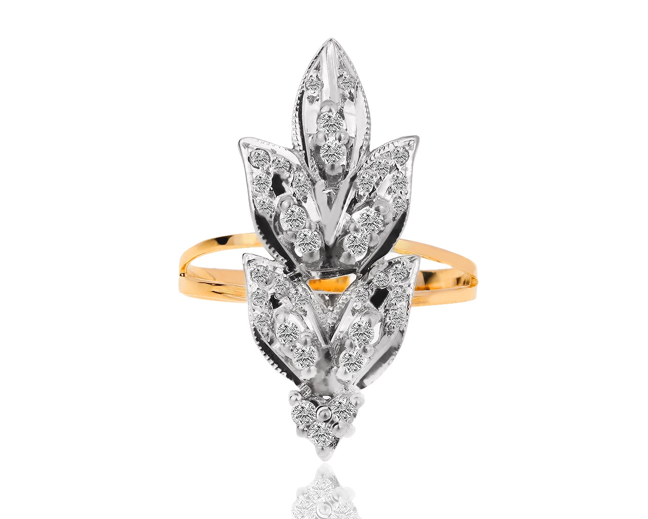 Изящное золотое кольцо с бриллиантами 0.41ct
