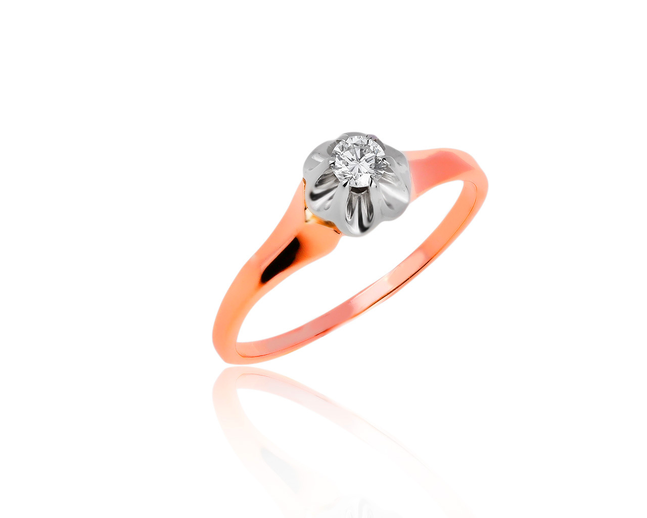 Винтажное золотое кольцо с бриллиантом 0.15ct 100120/11 Винтажное золотое кольцо с бриллиантом 0.15ct 100120/11