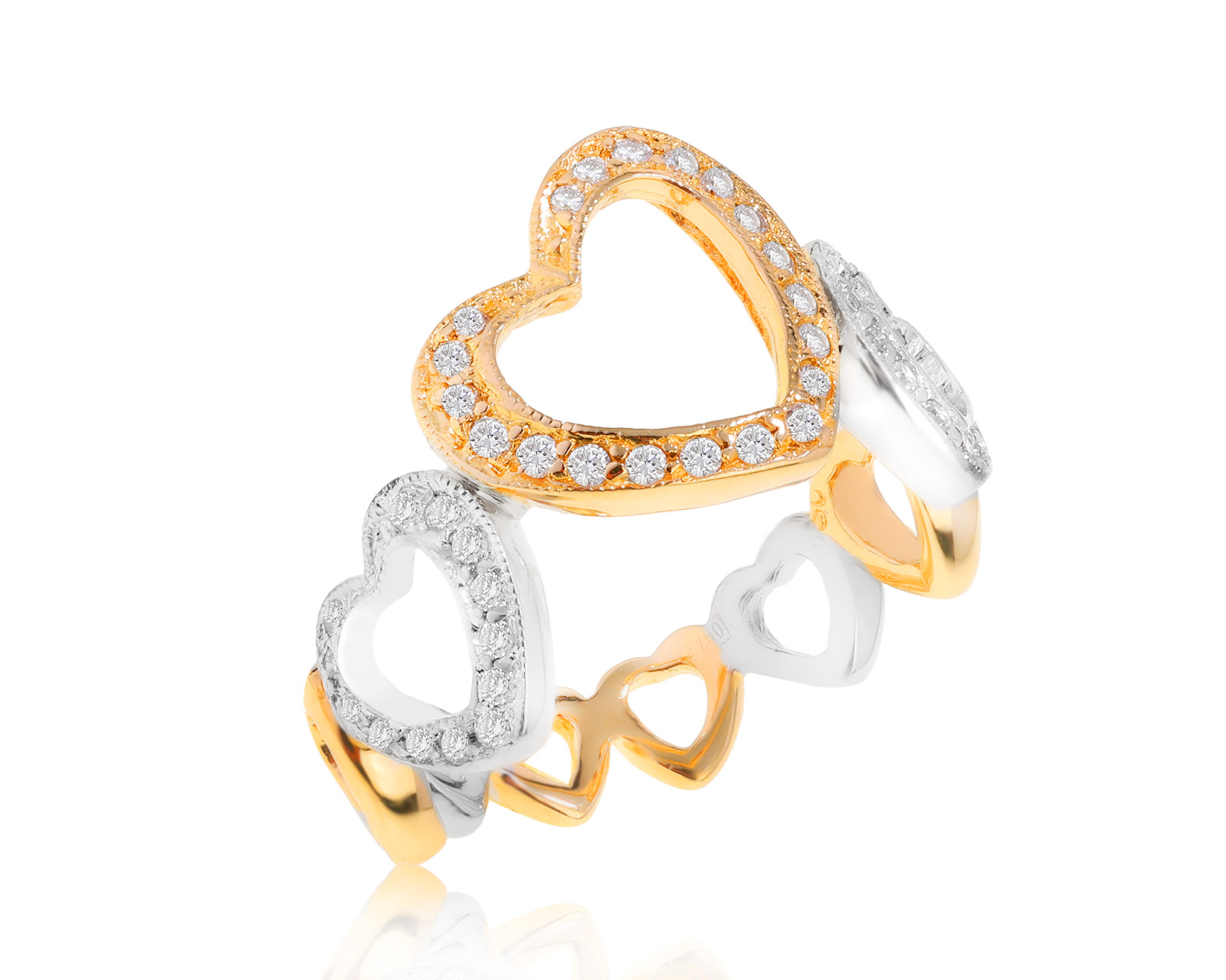 Романтичное золотое кольцо с бриллиантами 0.23ct