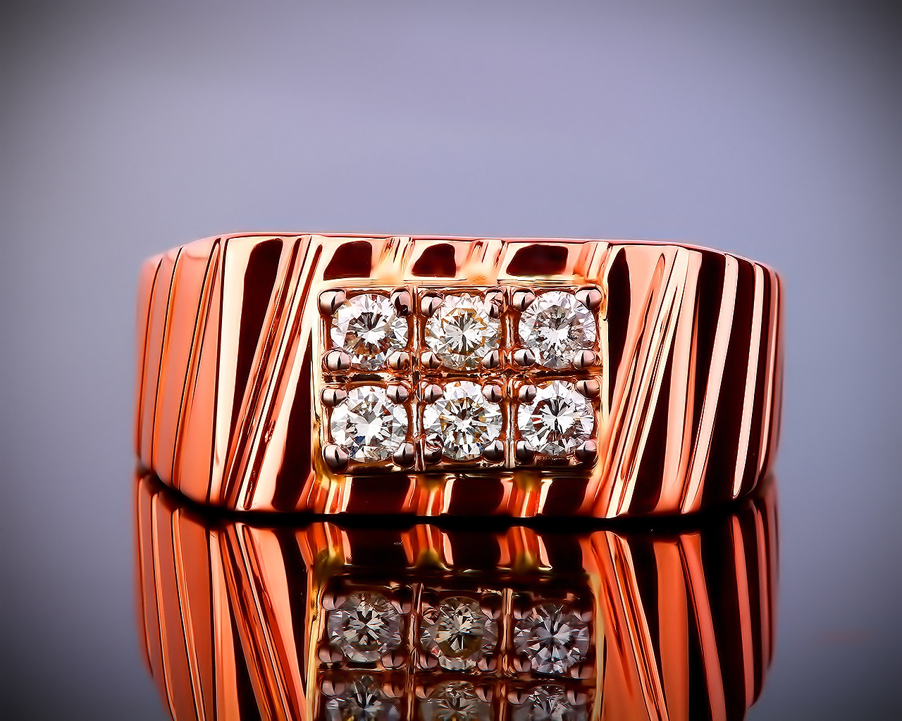 Солидное золотое кольцо с бриллиантами 0.30ct