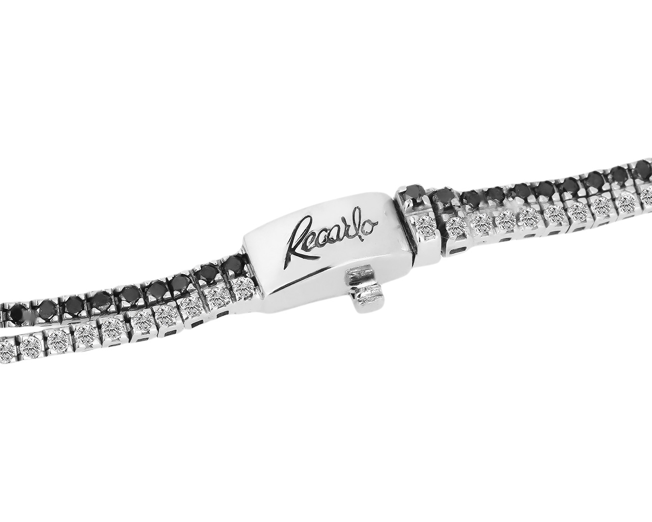 Золотой браслет с черными и белыми бриллиантами 2.25ct Recarlo 240918/7