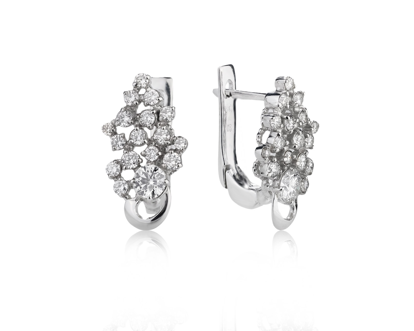 Золотые серьги с бриллиантами 0.84ct