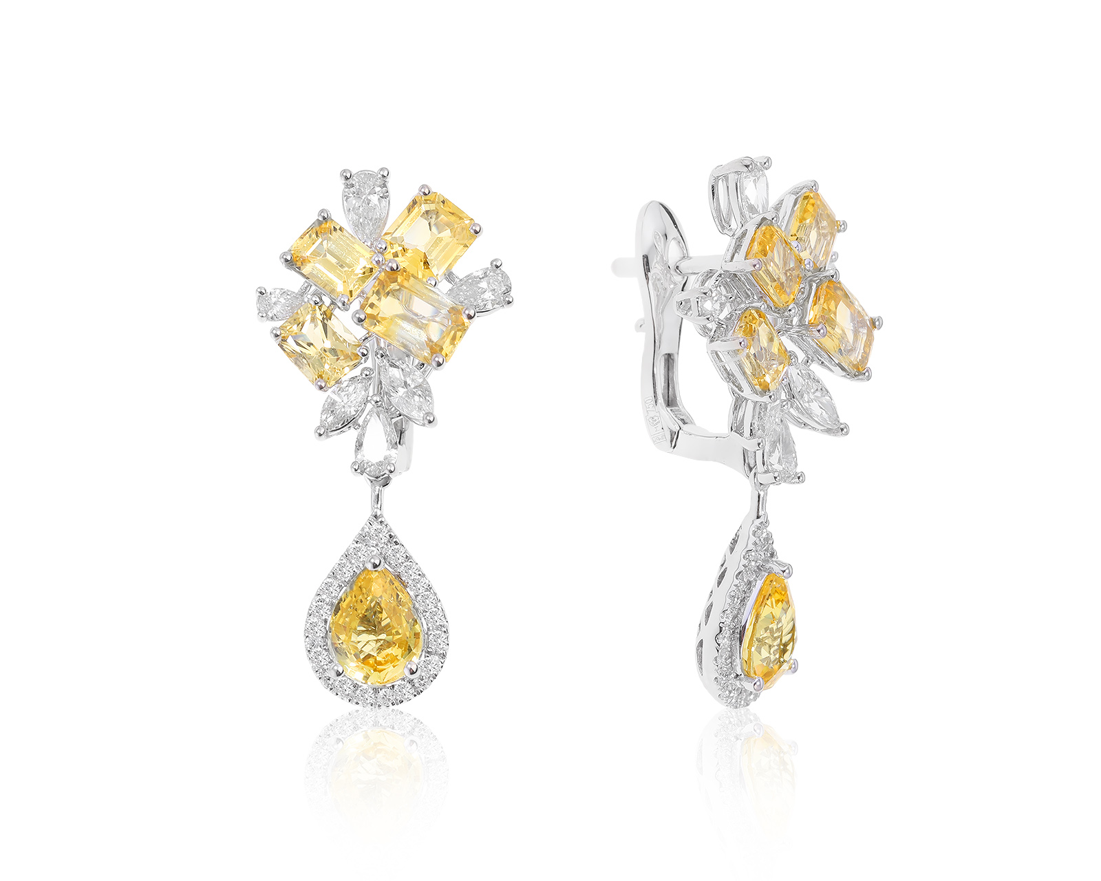 Завораживающие золотые серьги с сапфирами 6.04ct 220422/3