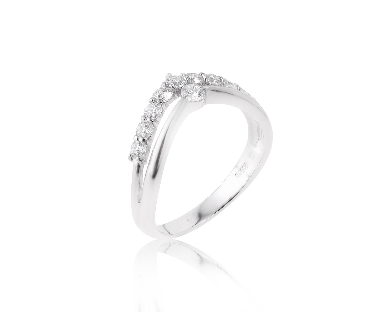 Изящное платиновое кольцо с бриллиантами 0.44ct 270123/1