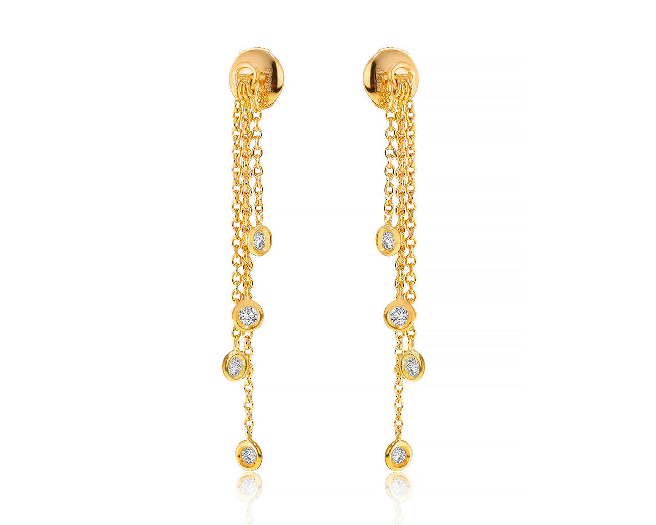 Оригинальные золотые серьги с бриллиантами 0.32ct Dior