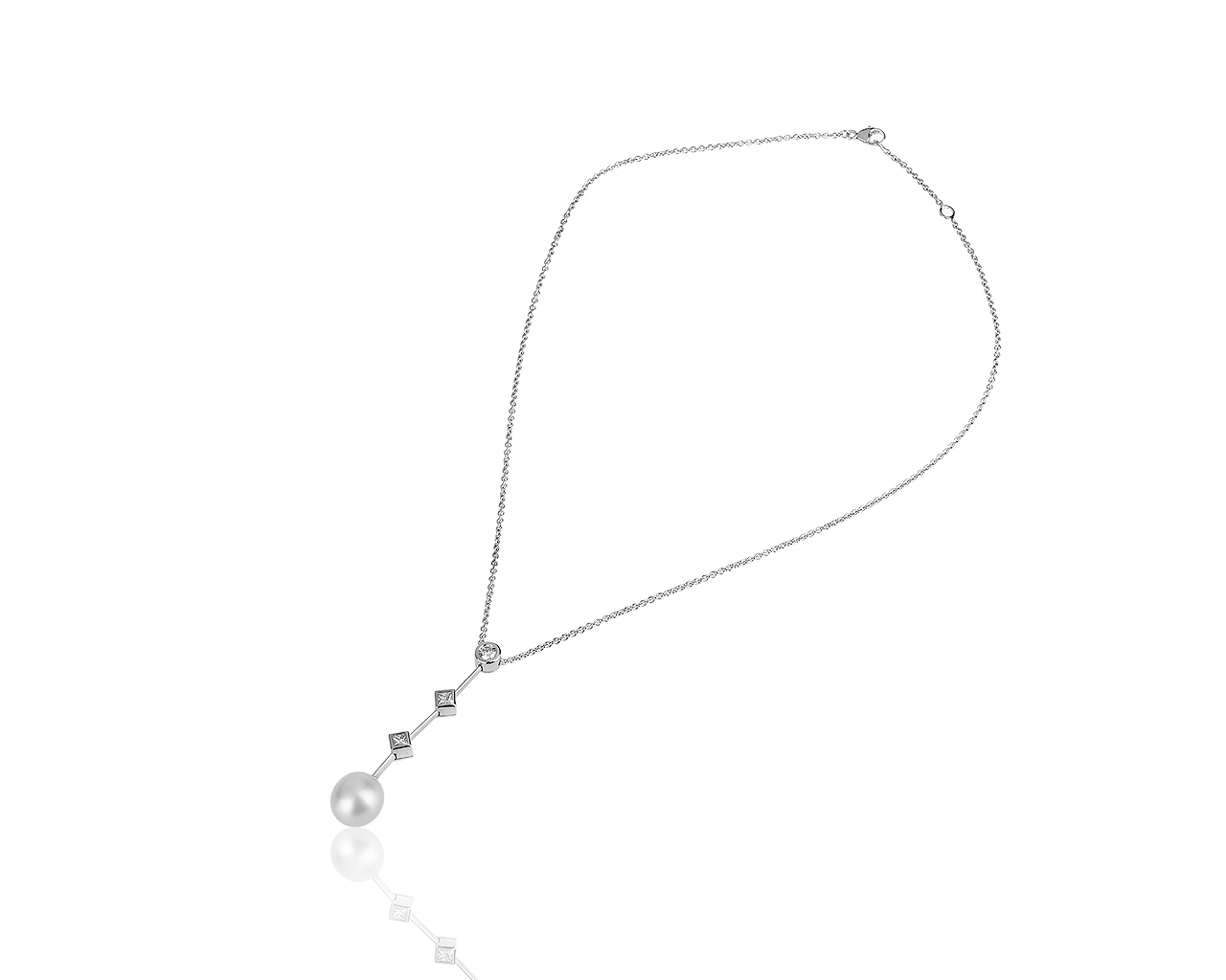 Итальянский золотой кулон с жемчугом 11*12 мм