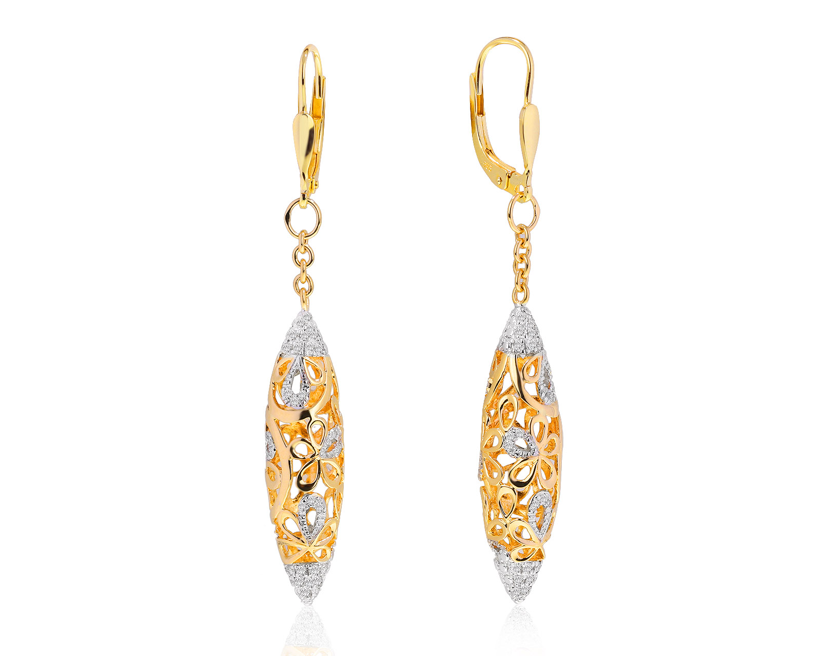 Праздничные золотые серьги с бриллиантами 0.36ct 240921/4