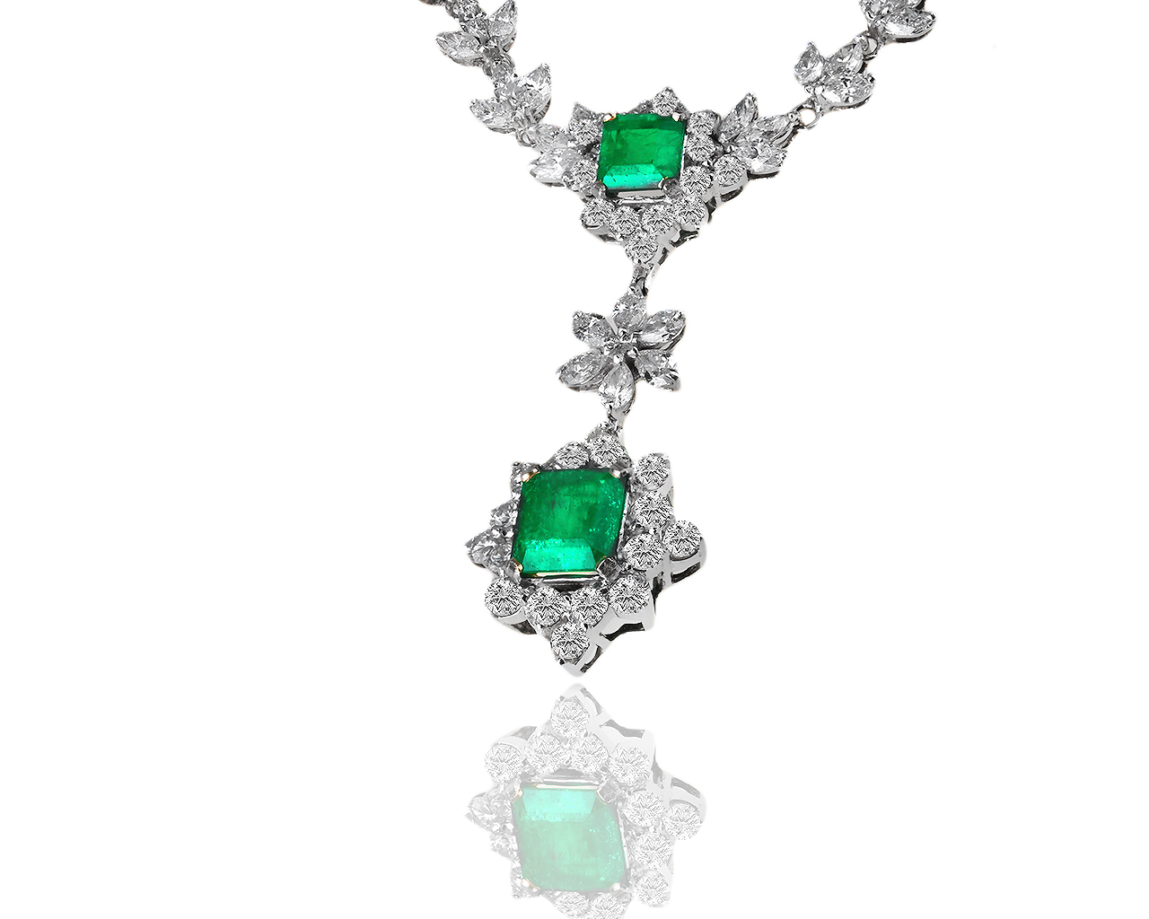 Золотое колье с бриллиантами 4.92ct и изумрудами 2.18ct 250219/2
