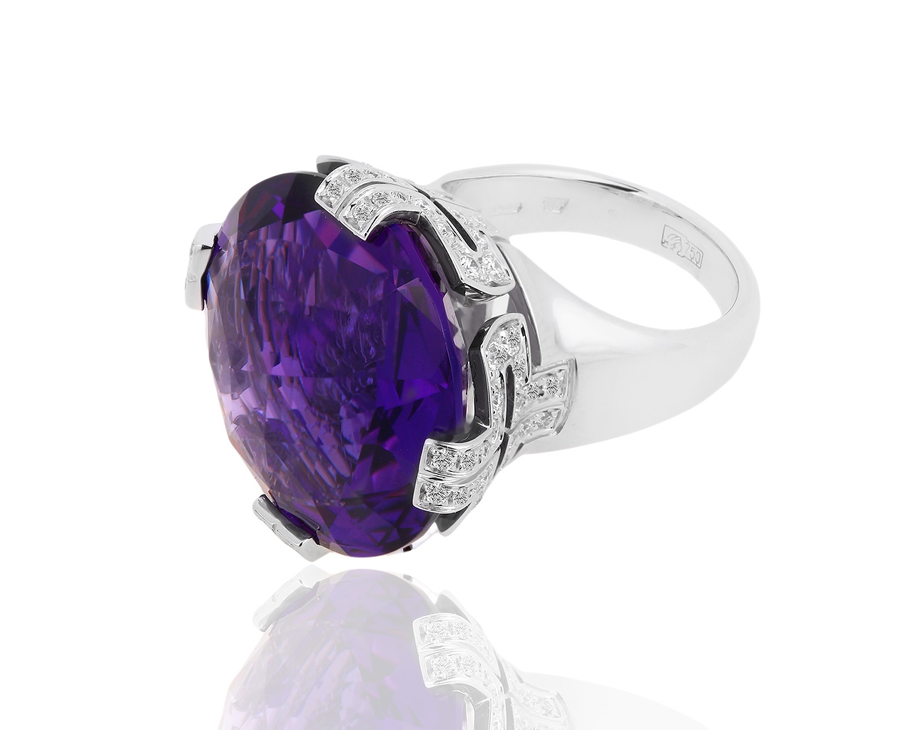 Золотое кольцо с аметистом и бриллиантами 0.80ct Bvlgari 061118/7