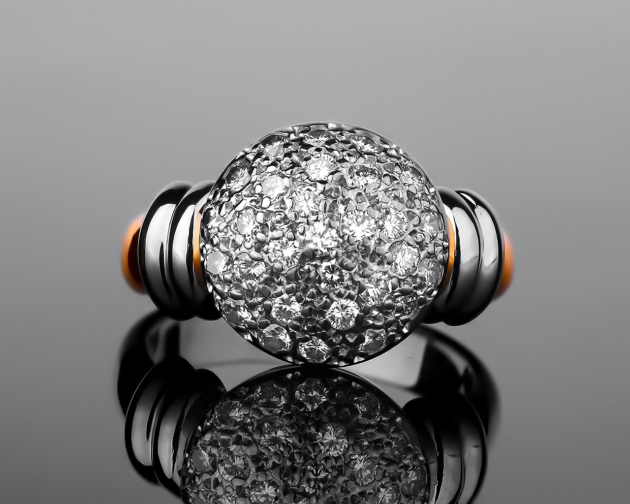 Двухцветное золотое кольцо с бриллиантами 0.50ct 180317/3