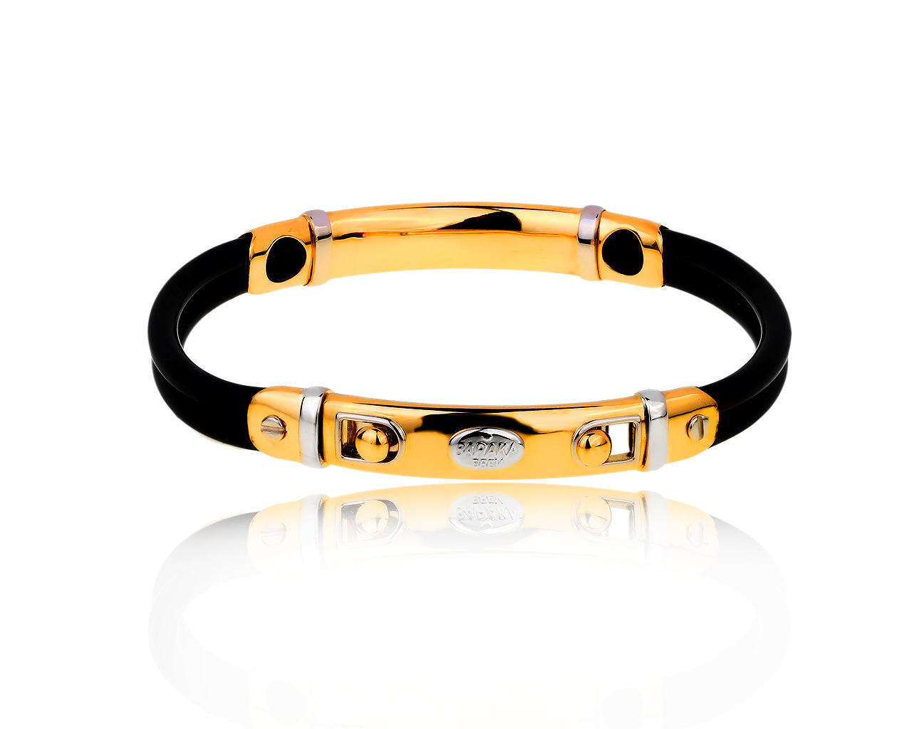 Солидный золотой браслет с каучуком Baraka 190419/3