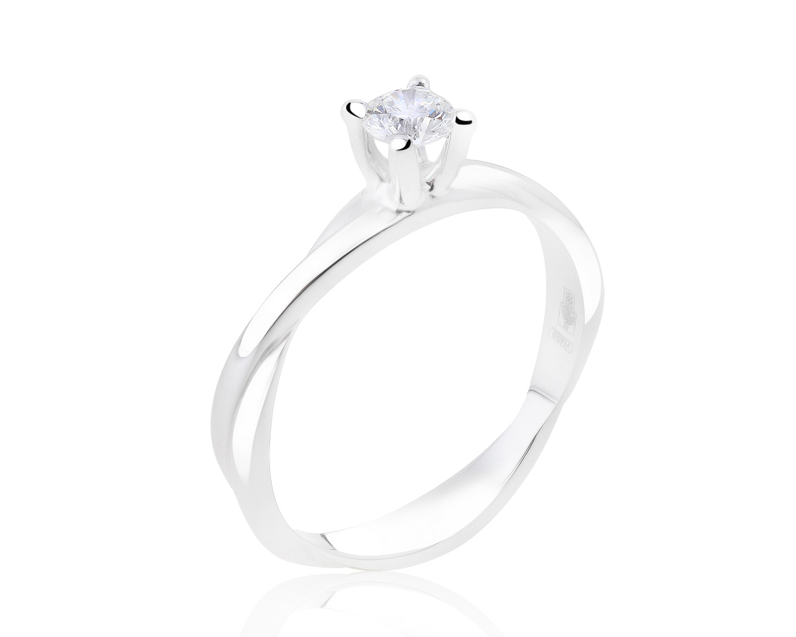 Престижное золотое кольцо с бриллиантом 0.23ct 010621/10