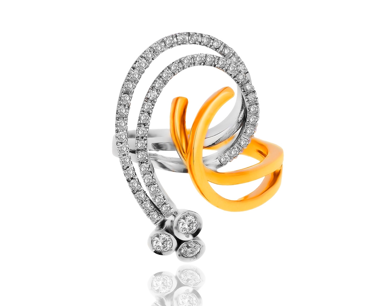 Женственное золотое кольцо с бриллиантами 0.54ct