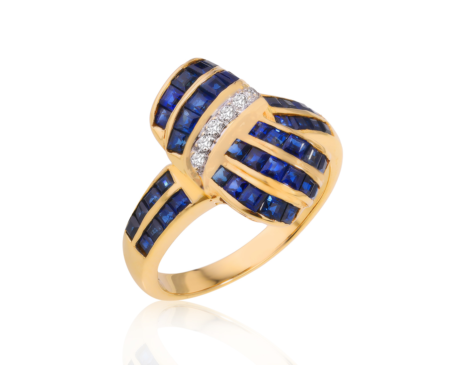 Золотое кольцо с сапфирами 2.15ct и бриллиантами 0.04ct 170424/17 Золотое кольцо с сапфирами 2.15ct и бриллиантами 0.04ct 170424/17