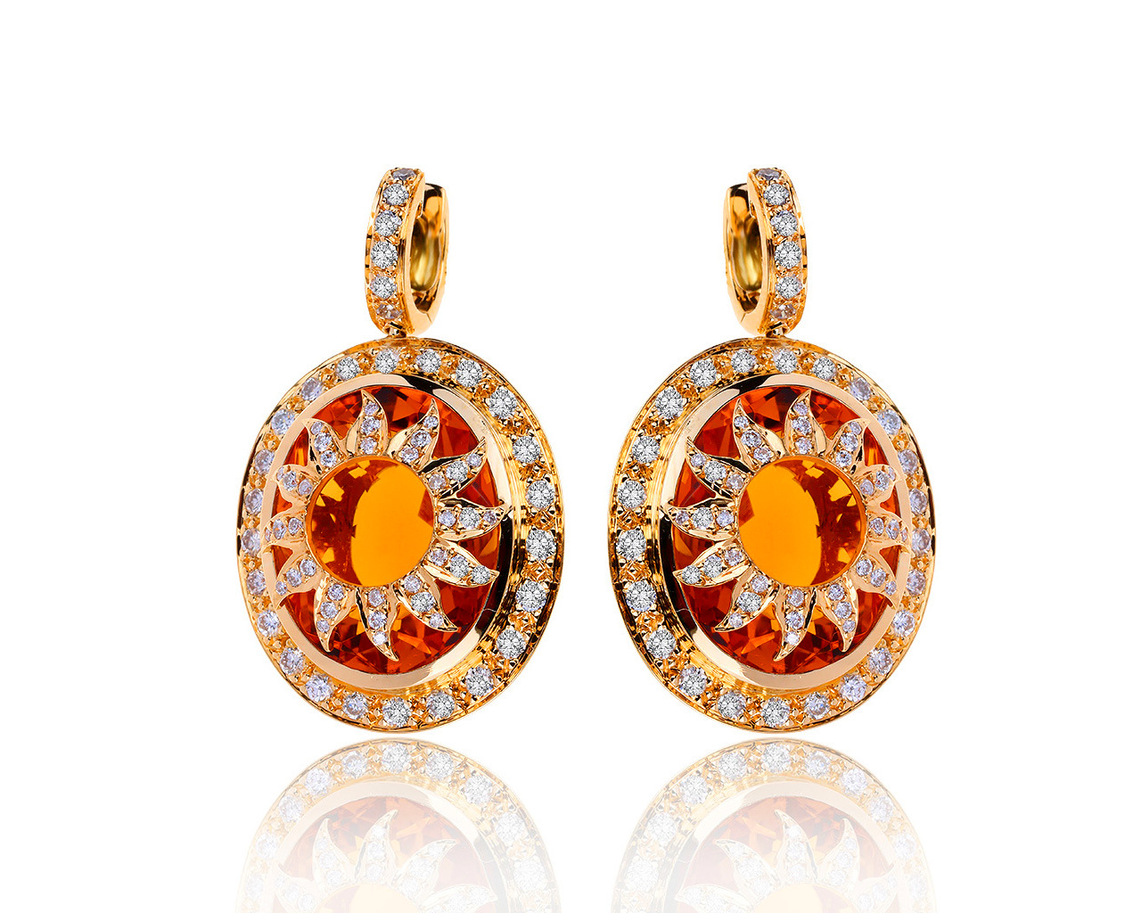 Безупречные золотые серьги с цитринами 27.02ct 261019/8