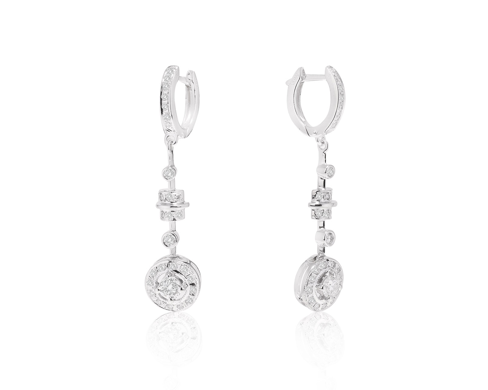 Прелестные золотые серьги с бриллиантами 1.15ct 290922/4