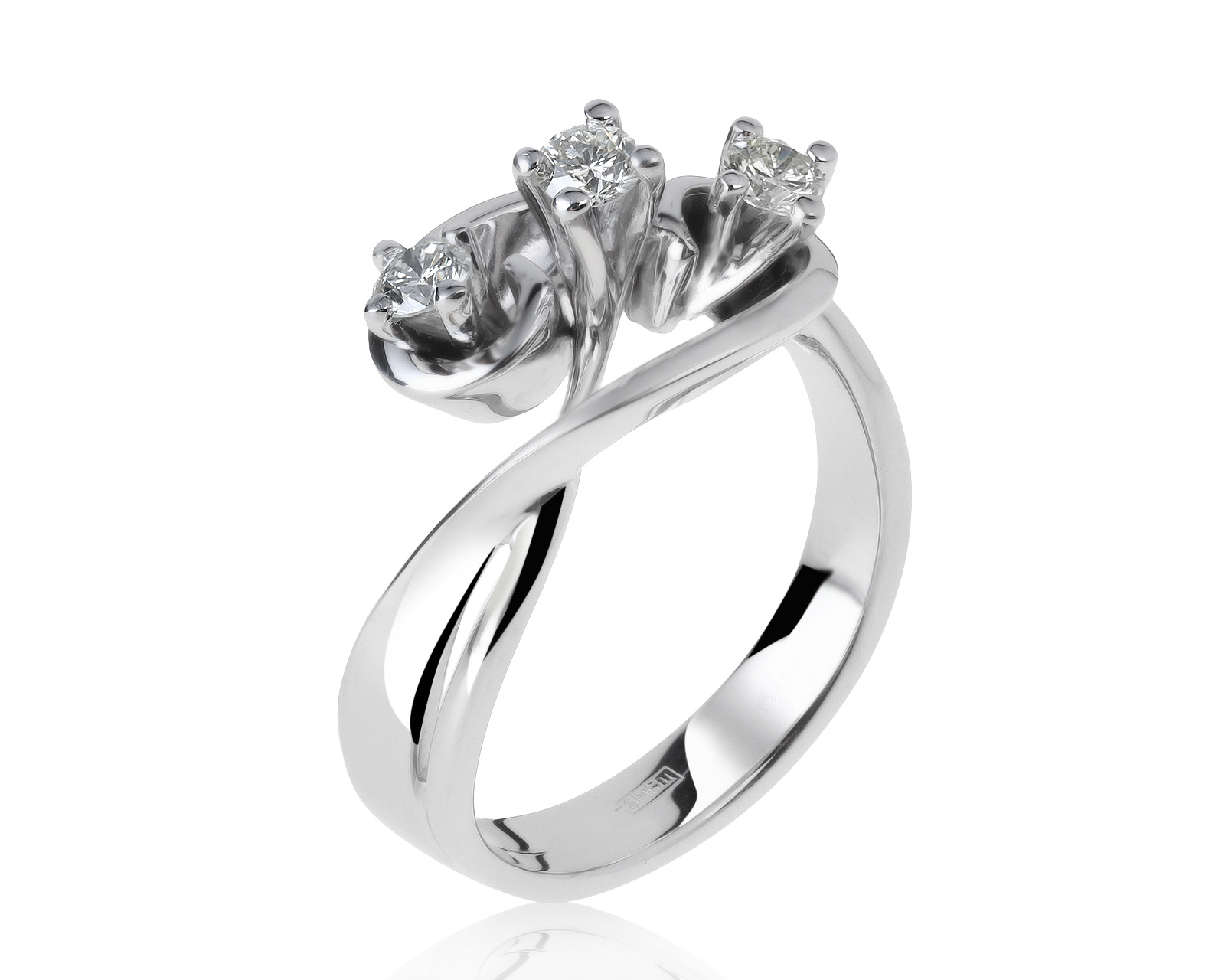 Престижное золотое кольцо с бриллиантами 0.35ct 030821/5